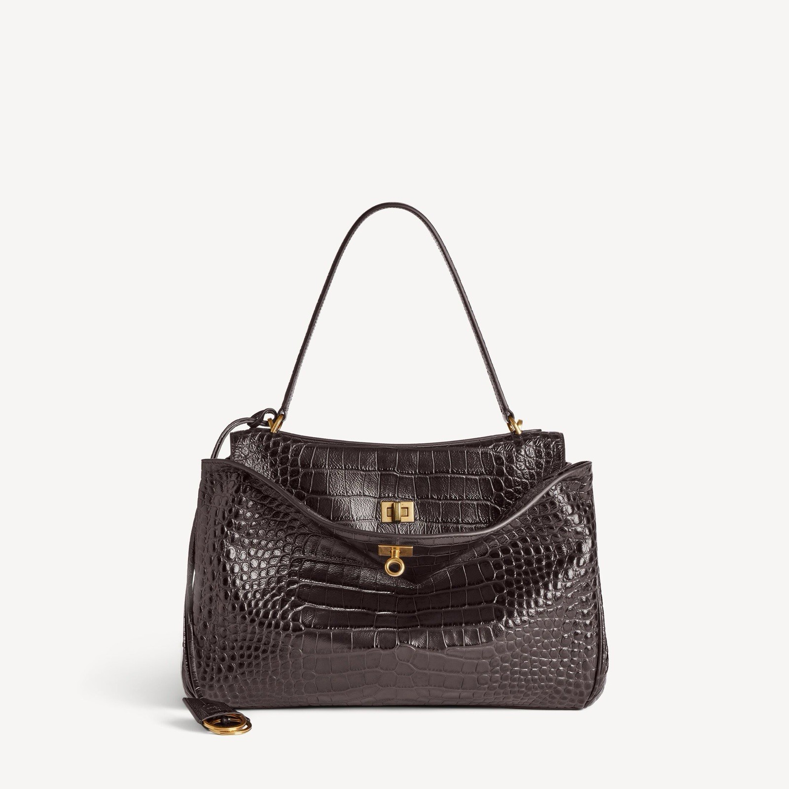 Balenciaga Rodeo bag medium espresso crocodile embossed calfskin Brand New thumbnail 11