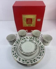 Home for the Holiday 12 Pc. Dinner Set Royal Limited Holly Holiday Pattern Japan