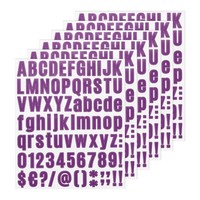 6-BöGen Buchstabensticker, 1 Zoll Vinyl Buchstaben-Aufkleber[486 StüCk, Lila]