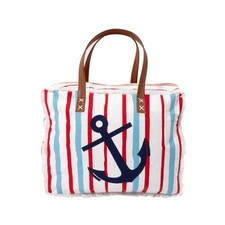Pavilion Anchor Canvas Tote Bag 16.5x13" Beach Travel Multicolor