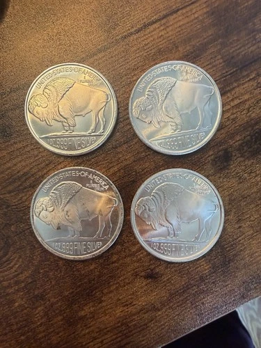 (4) APMEX 2010 Silver Buffalos .999