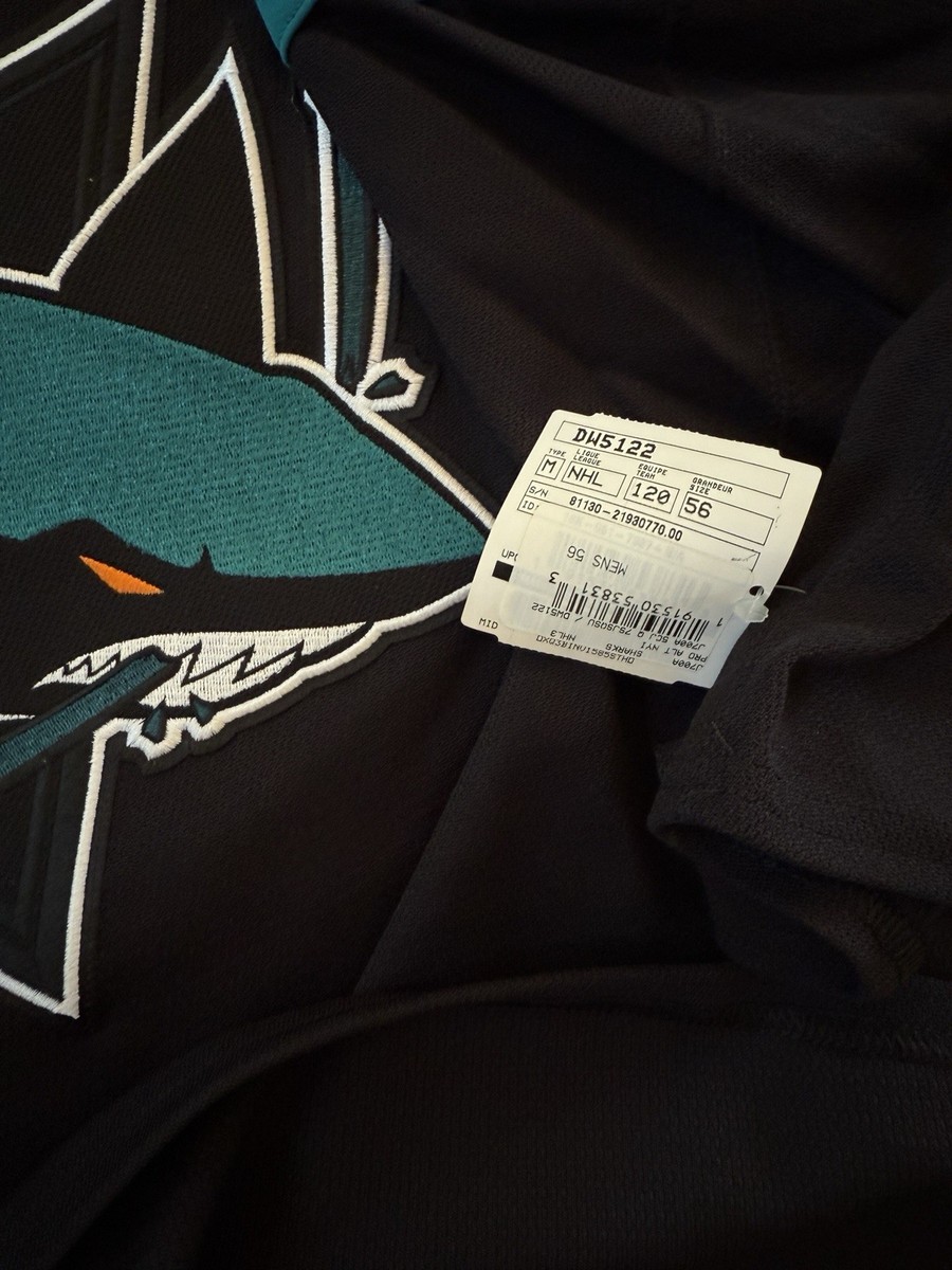 NEW Adidas MiC San Jose Sharks Alternate Black Pro Stock Team
