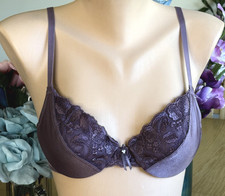 Wacoal 34B Amethyst Light Paddintg Satin  Lace Underwire Bra 85231 Vintage