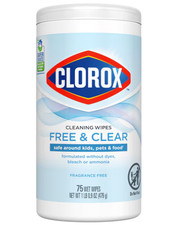 Clorox 75 -Count Free Clear Wipes All-Purpose Cleaner Cleans Home Disinfectant