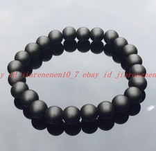Black Onyx Matte Natural Gemstone Bead 8 mm Bracelet Healing Chakra Elasticated