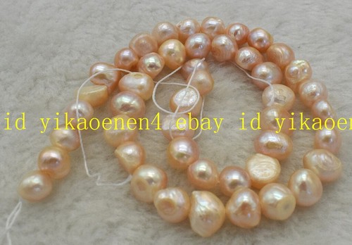 Beautiful 8-9mm Pink Cultured Freshwater Baroque Pearl Loose Beads 15'' - Picture 4 of 12