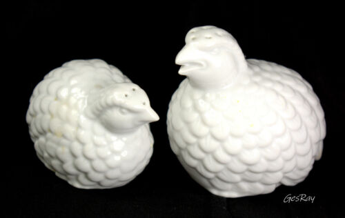 Porcelain Bird Salt and Pepper Shakers White Quail Gerold Porzellan West  Germany