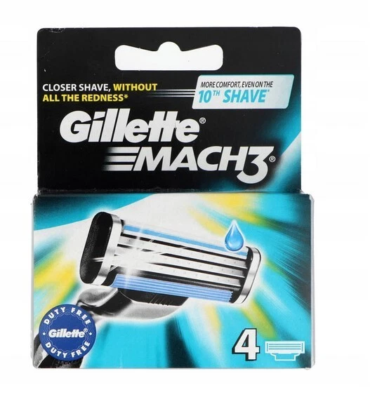 Gillette Mach3 Razor Blade Refills, Pack of 4 Mach 3 Cartridges | eBay