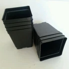 Quart 4.25" SQUARE DEEP PLASTIC NURSERY POTS - SET OF 100 -{4.2" x 4.9"} flower