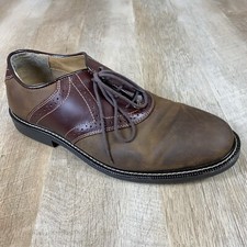 Chaps Two Tone Derby Oxford Lace Up Brown Leather Men Shoes Sz 11M