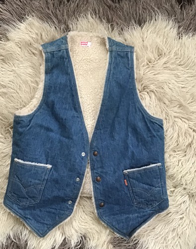 Vintage Levis Sherpa Vest Mens Denim 