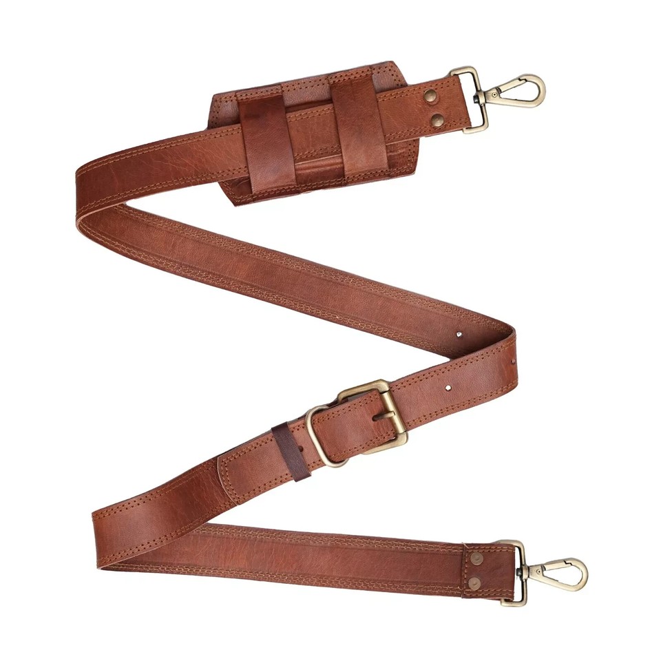 Brown Distressed Leather Replacement Shoulder StrapLuggage/Messenger