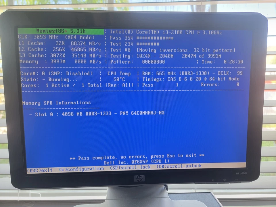 PNY 64COMHHHJ-HS Desktop 12GB RAM (3x4GB) DDR3 1333MHz MEMTEST PASSED - Image 3 of 4