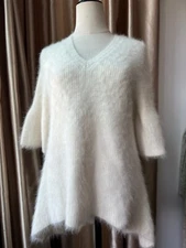 Angora Sweater Blended Jumper Super Soft Fluffy Fuzzy Pullover
