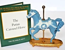 Franklin Mint The World of Carousel Horses The Parian Blue Victorian COA M1047