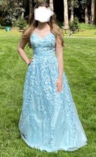 Prom Dress  Size 0  By Cachet Floor Length Light Blue