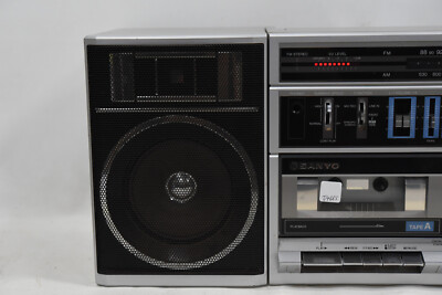 SANYO C35 - Lecteur Stéréo Radio Double Cassette Boombox Vintage (Fonctionne, Rare)