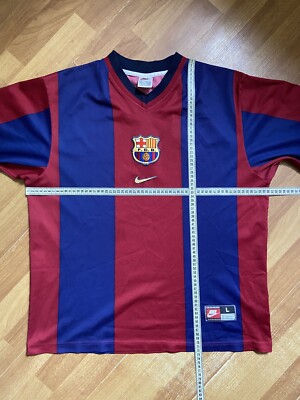 BARCELONA 1998 1999 HOME FOOTBAL SHIRT SOCCER JERSEY NIKE sz L MEN