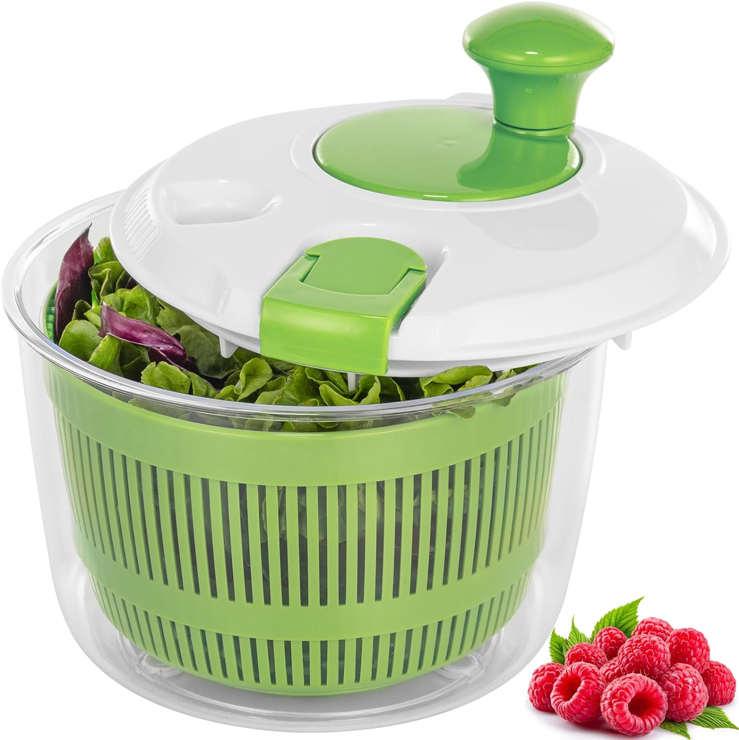 Salad Spinner Fruit and Vegetable Washer Spin and Dry Salad Greens 3 QT Lettuce-image