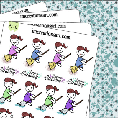 Spring Cleaning Chore Tracker Hand Drawn Planner Stickers Organizer Journal Diva