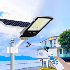 5000W Watts Commercial LED Solar Street Light Dusk to Dawn Parking Lot Road Lamp