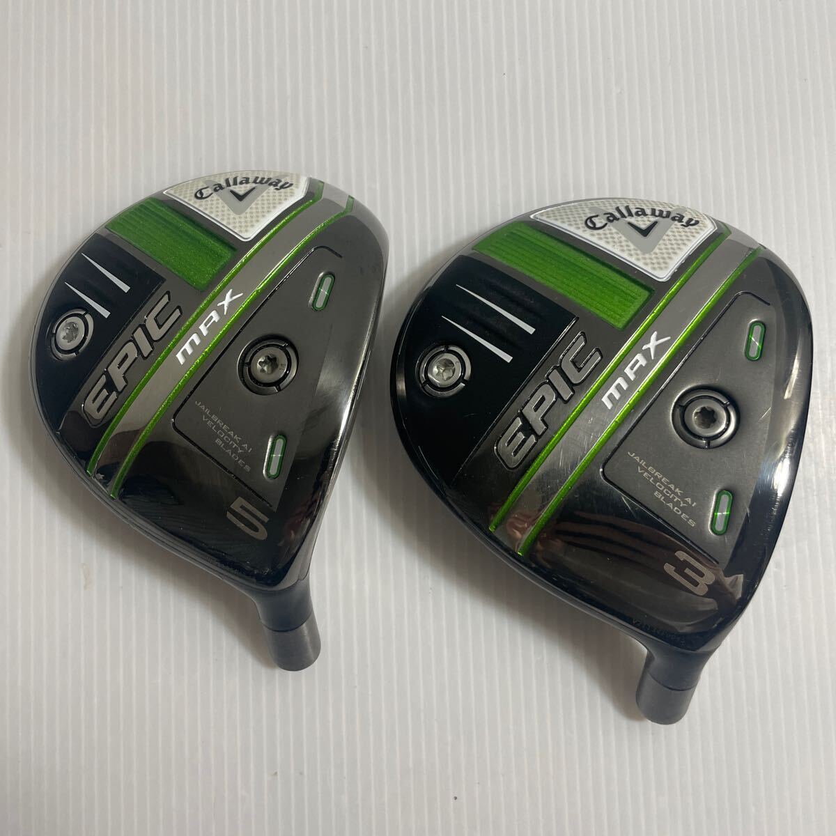 2x Callaway EPIC MAX Fairway Wood Heads - 3W 15° & 5W 18°, Pre