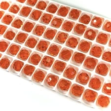 Hyacinth Czech Preciosa Machine Cut Round Crystal Beads 8mm Rosary Size orange