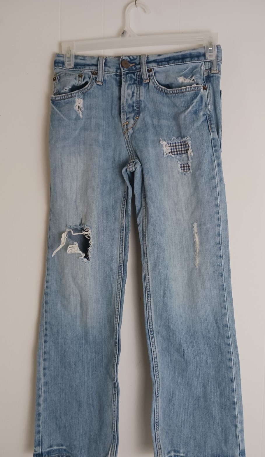 American Eagle Bootcut Distressed Patchwork Jeans… - image 10