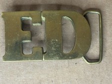 Vintage Belt Buckle - ED - Solid Brass 4059 R.O.C. TAIWAN 1970  s or 80  s Hippie