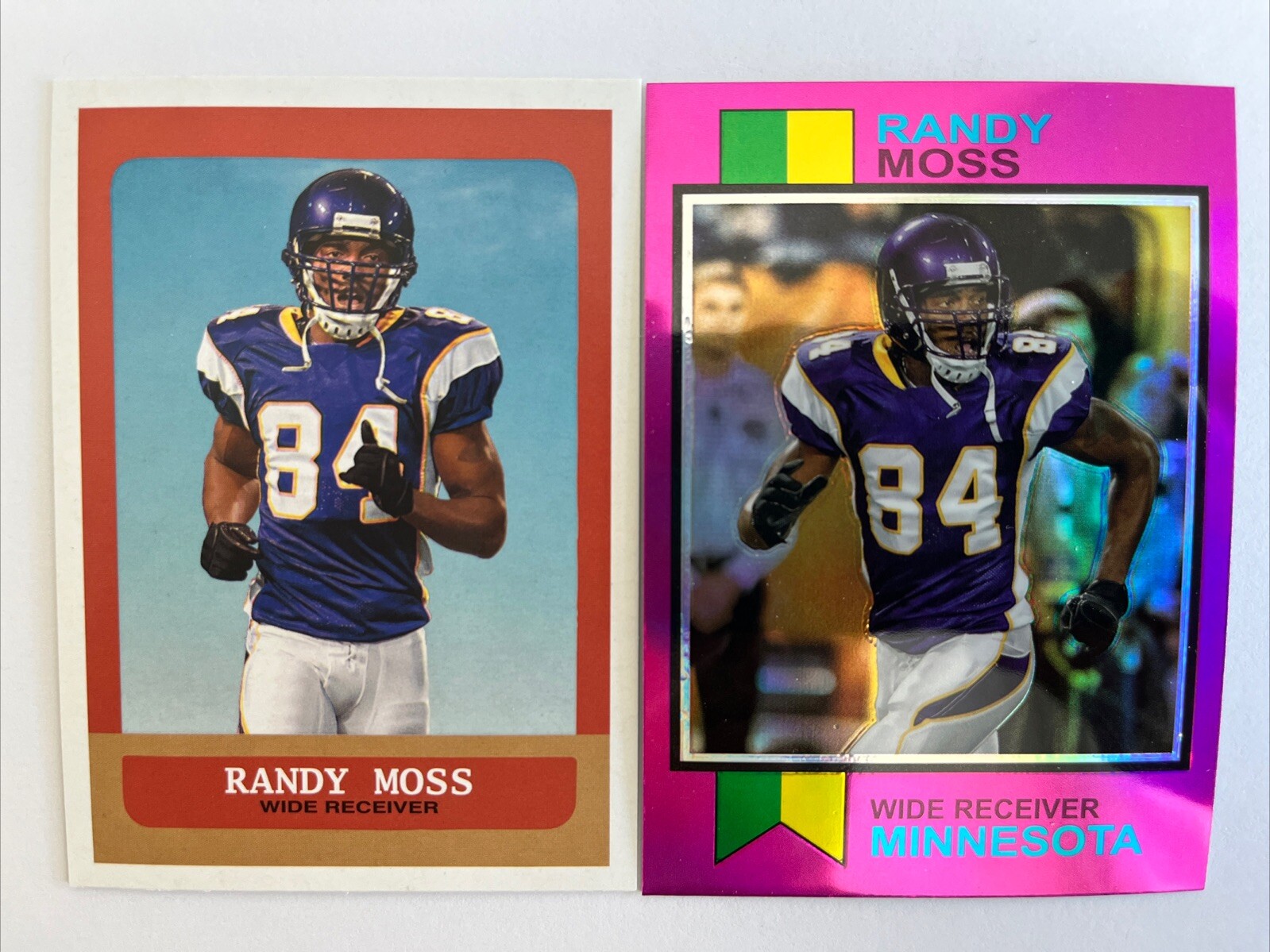(2) Randy Moss 2023 Topps Composite Throwback 1973 Pink Refractor 1973-17 + #371