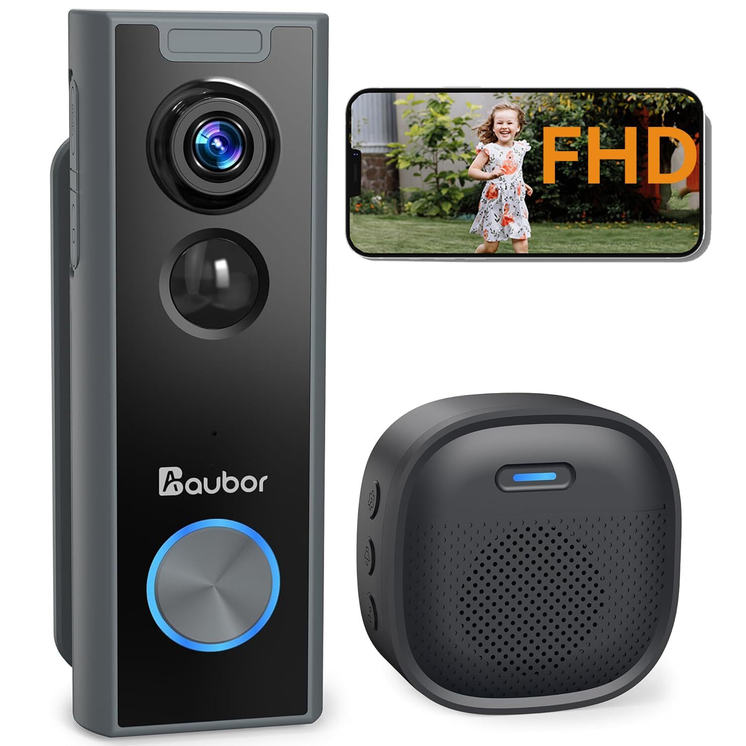 Video Doorbell Camera Wireless with Ring Chime, HD Live View, Night Vision, A...-image