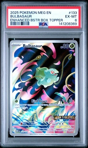 2025 Pokemon Meg En-Mega Evolution #133 Bulbasaur Enhanced Bstr Box Topper PSA 6