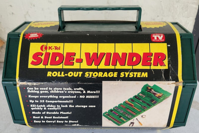 K-Tel Side-Winder Craft Sewing Organizer Storage Fishing Tackle Box Roll Out