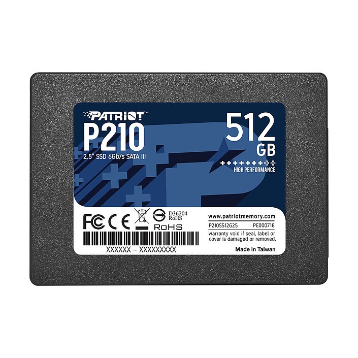 Patriot SSD P210 512 Go unitaire ou lot pour réparer un PC lent et saturer son espace de stockage