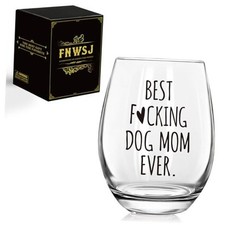Best Dog Mom Ever Wine Glass, Cute, Novelty Dog Lover Gift - In My Dog Mom