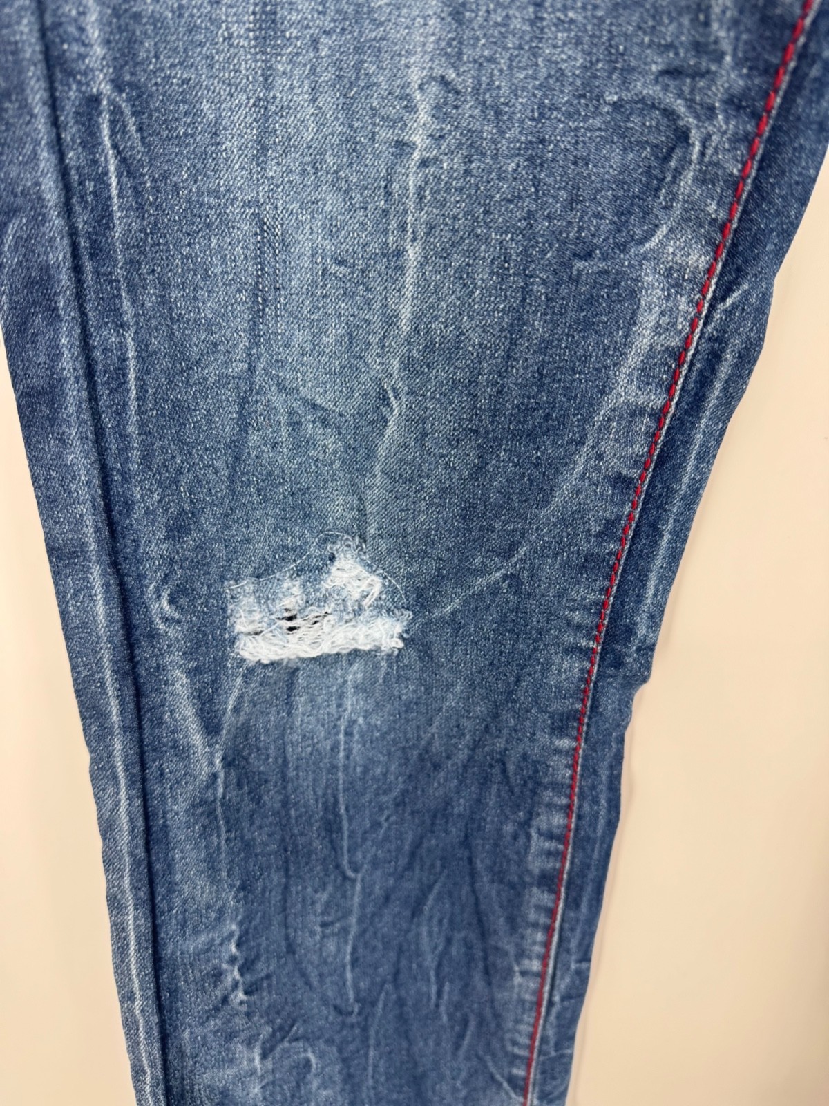 NWT True Religion Ricky SN Chain Stitch Jeans Boys 12 Lagoon Blue Distressed thumbnail 8