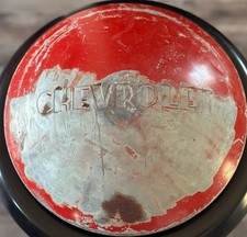 Vtg 1947-1953 Chevy 12 Ton Pickup Van Dog Dish Hubcap Wheel Cover Chevrolet Red