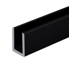 Matte Black Frameless Shower Door Aluminum Deep U-Channel for 3/8" Thick Glass