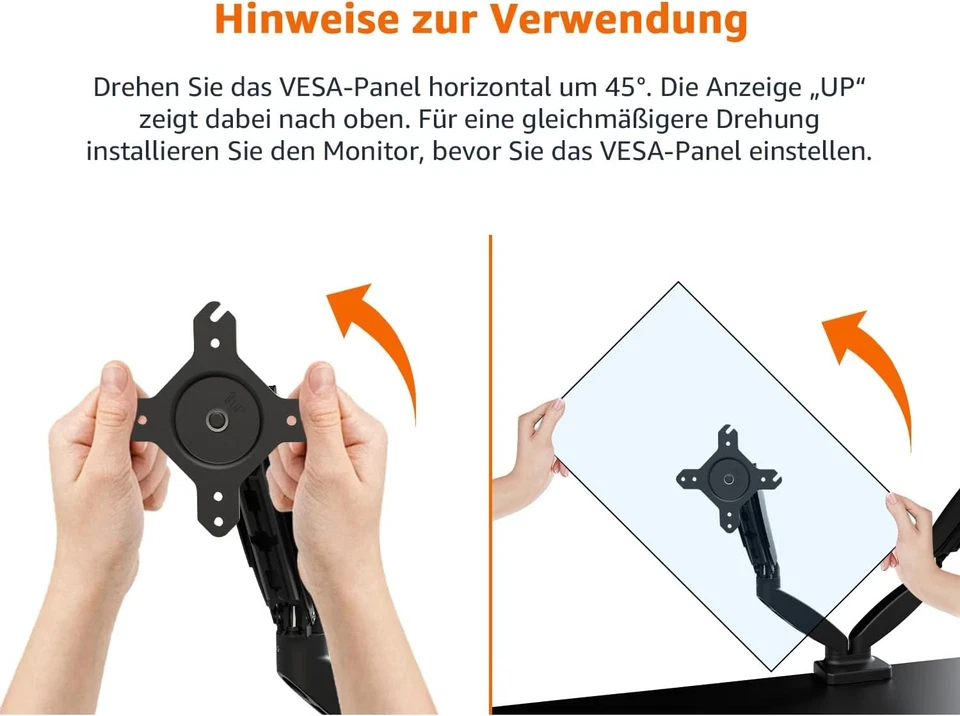 Amazon Basics Schreibtischhalterung für zwei Computermonitore - Bild 2 von 4