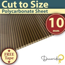 8mm / 10mm Bronze Polycarbonate Roofing Sheets - Cut to Size