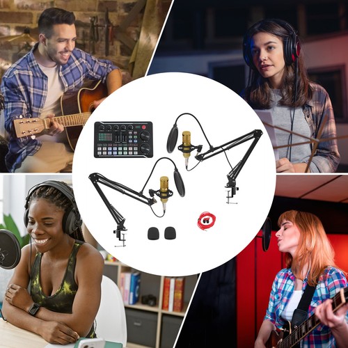 Podcast Equipment Bundle, F998 Live Sound Card with BM800 Condenser Microphone - 第 20/24 張圖片