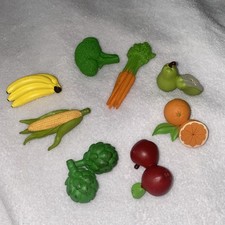 8 Vegetable Fruit Set Rubber Food Figure Garden