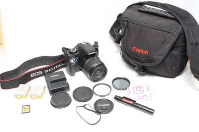 CANON EOS DIGITAL REBEL XSI BODY DIGITAL CAMERA 18-55MM IS LENS 2 BATTERIES 8GB