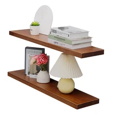 Allen 8" Deep Floating Shelves Set of 2 Reclaimed Wood Wall Shelf Rustic Wall...