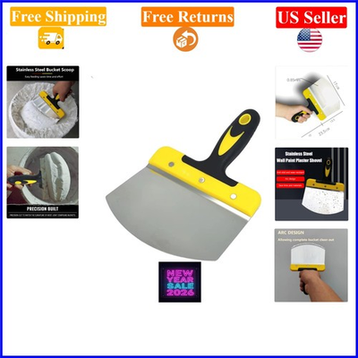 #ad Stainless Steel Arc Shaped Drywall Bucket Scoop amp; Putty Knife 9.25quot; $20.95