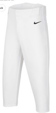 NWT Nike Boy's Vapor Select 2 Baseball Pants Long Slim Fit White Multiple Sizes