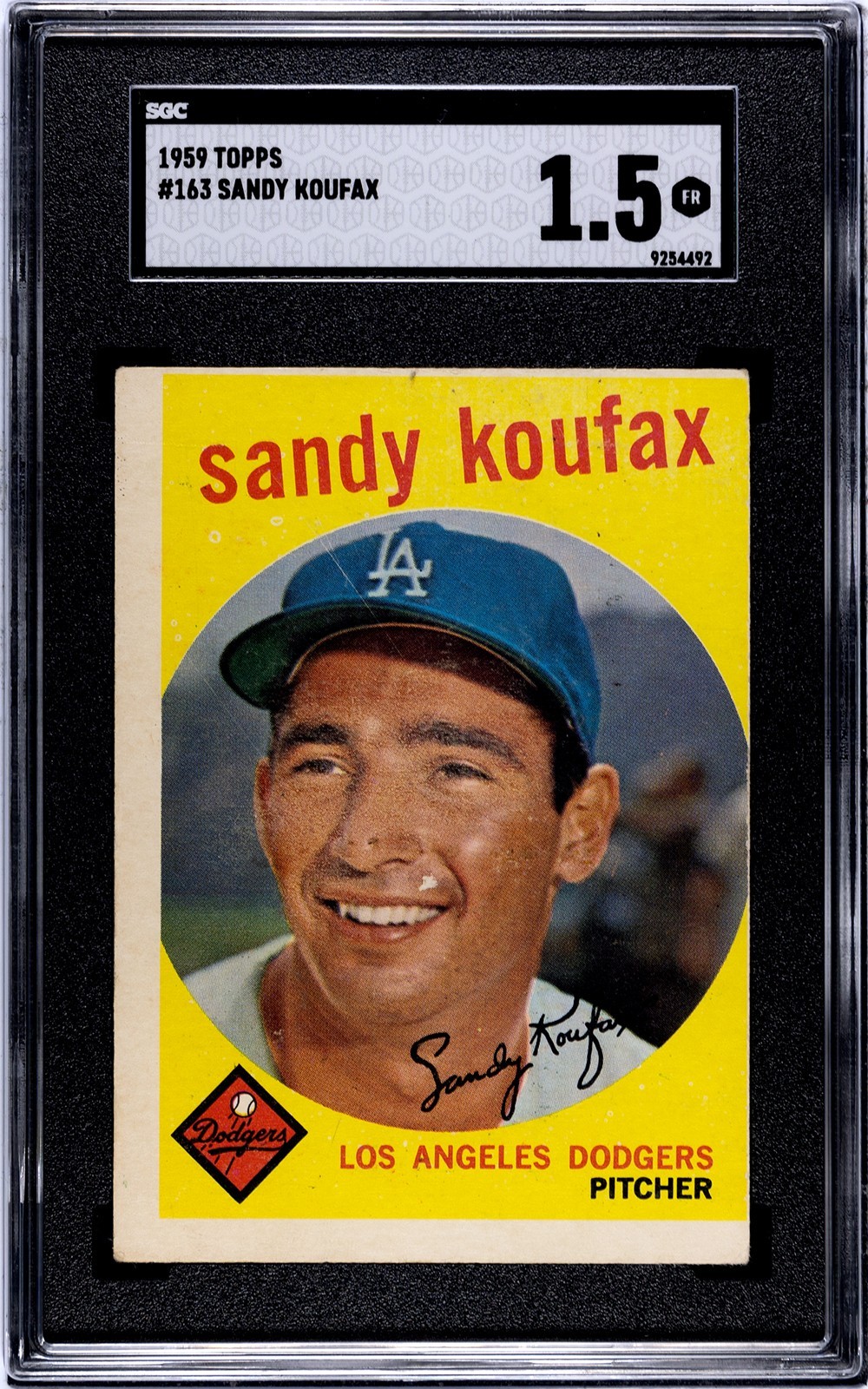 1959 Topps #163 Sandy Koufax SGC 1.5