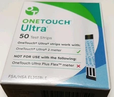 New OneTouch Ultra Blue 50 Test Strips Sealed 12-31–2025 One Touch Free Shipping