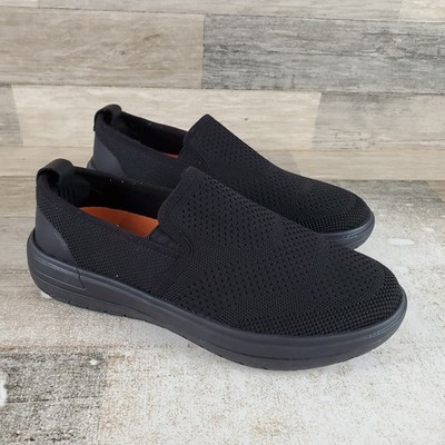 Hush Puppies Beau Mens Shoes Sz 9 W Running Black Mesh Slip On Low Top Sneaker