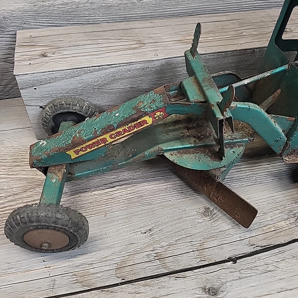 De colección GREEN POWER GRADER Marx tractor equipo juguete acero estaño EE. UU. Foto 4 de 4